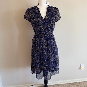 Chaus Navy Floral Midi Dress